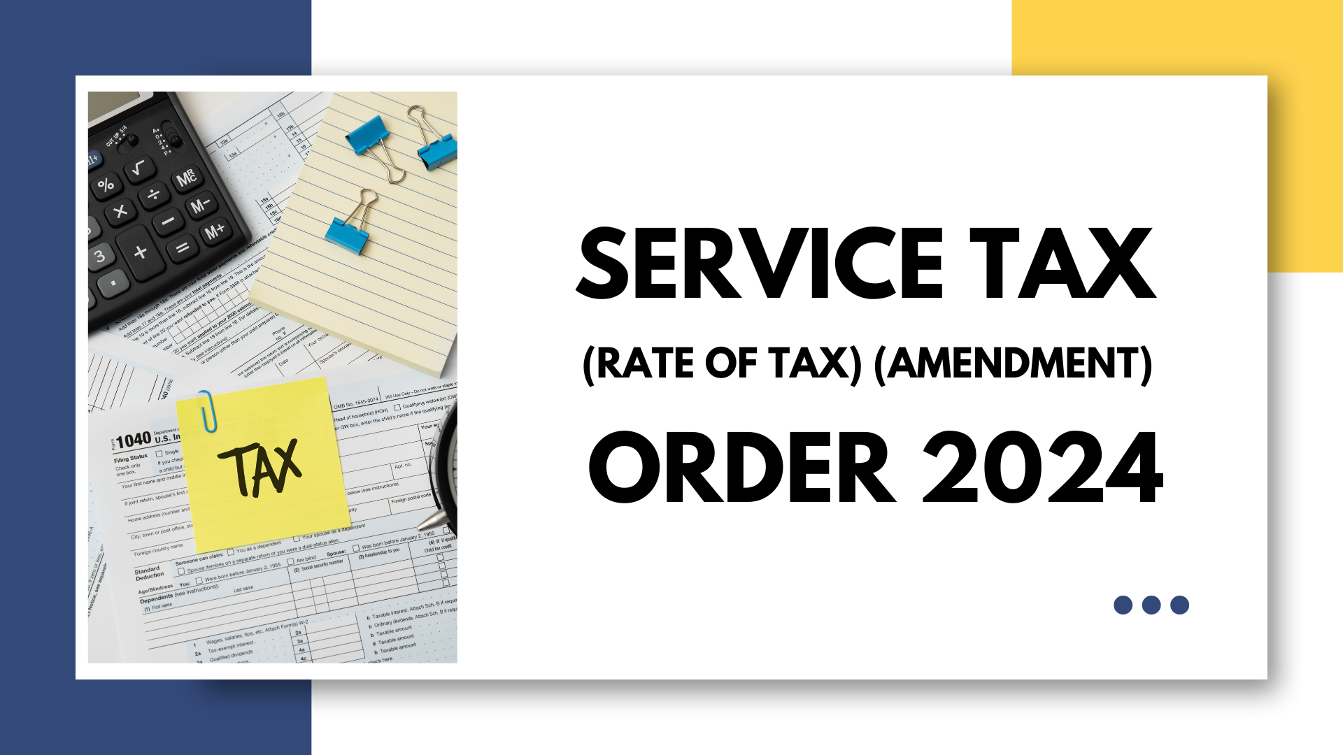 Service Tax (Rate Of Tax) (Amendment) Order 2024 CA Corporate Account PLT